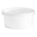 A white paper container with a vented plastic lid.