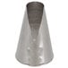 An Ateco St. Honore extra large silver metal piping tip with a cone-shaped nozzle.