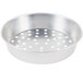 An American Metalcraft silver round metal bowl with holes.