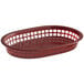 Choice 11" x 7" x 1 1/2" Brown Oval Plastic Fast Food Basket - 12/Pack Main Thumbnail 3