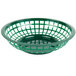 Choice 8" x 2" Round Forest Green Plastic Fast Food Basket - 12/Pack Main Thumbnail 3