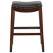 Flash Furniture TA-411030-CA-GG Cappuccino Wood Bar Height Stool with Black Leather Saddle Seat Main Thumbnail 2