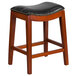 Flash Furniture TA-411026-LC-GG Light Cherry Wood Counter Height Stool with Black Leather Saddle Seat Main Thumbnail 1