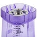 The Raptor purple plastic blender jar for commercial blenders with a metal lid.