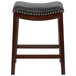 Flash Furniture TA-411026-CA-GG Cappuccino Wood Counter Height Stool with Black Leather Saddle Seat Main Thumbnail 2