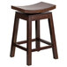Flash Furniture TA-SADDLE-2-GG Cappuccino Wood Counter Height Stool with Auto Swivel Seat Main Thumbnail 1