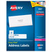 Avery® 5961 1" x 4" Easy Peel White Mailing Address Labels - 5000/Box Main Thumbnail 1
