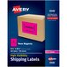Avery® 5 1/2" x 8 1/2" Neon Magenta Shipping Labels - 200/Box Main Thumbnail 1