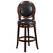 Flash Furniture TA-550130-CA-GG Cappuccino Wood Bar Height Oval Back Stool with Black Leather Swivel Seat Main Thumbnail 3