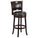 Flash Furniture TA-61029-CA-GG Cappuccino Wood Bar Height Panel Back Stool with Black Leather Seat Main Thumbnail 1