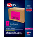 Avery® 8 1/2" x 11" Neon Magenta Shipping Labels - 100/Box Main Thumbnail 1