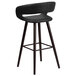 Flash Furniture CH-152560-BK-VY-GG Brynn Series Cappuccino Wood Bar Height Stool with Black Vinyl Seat Main Thumbnail 2