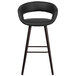 Flash Furniture CH-152560-BK-VY-GG Brynn Series Cappuccino Wood Bar Height Stool with Black Vinyl Seat Main Thumbnail 3