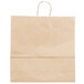 Jumbo 18" x 7" x 18 1/2" Natural Kraft Shopping Bag with Handles - 200/Bundle Main Thumbnail 3