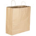 Jumbo 18" x 7" x 18 1/2" Natural Kraft Shopping Bag with Handles - 200/Bundle Main Thumbnail 2