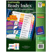 A package of Avery EcoFriendly Ready Index table of contents dividers with green and white labels.