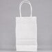 Duro Gem White Paper Shopping Bag with Handles 5 1/4" x 3 1/4" x 8 3/8" - 250/Bundle Main Thumbnail 2