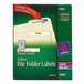 Avery® 5966 TrueBlock 2/3" x 3 7/16" Yellow File Folder Labels - 1500/Box Main Thumbnail 1