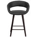 Flash Furniture CH-152561-BK-VY-GG Brynn Series Cappuccino Wood Counter Height Stool with Black Vinyl Seat Main Thumbnail 3