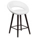 Flash Furniture CH-152551-WH-VY-GG Kelsey Series Cappuccino Wood Counter Height Stool with White Vinyl Seat Main Thumbnail 1