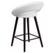 Flash Furniture CH-152551-WH-VY-GG Kelsey Series Cappuccino Wood Counter Height Stool with White Vinyl Seat Main Thumbnail 2