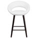 Flash Furniture CH-152551-WH-VY-GG Kelsey Series Cappuccino Wood Counter Height Stool with White Vinyl Seat Main Thumbnail 3