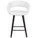 Flash Furniture CH-152561-WH-VY-GG Brynn Series Cappuccino Wood Counter Height Stool with White Vinyl Seat Main Thumbnail 3