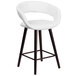 Flash Furniture CH-152561-WH-VY-GG Brynn Series Cappuccino Wood Counter Height Stool with White Vinyl Seat Main Thumbnail 1