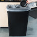 Lavex Janitorial 23 Gallon Black Slim Rectangular Trash Can Main Thumbnail 1