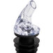A clear plastic bottle stopper with a black cap.