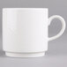 Villeroy & Boch 16-2155-4879 Easy White 9 oz. White Porcelain Stackable Mug with Handle - 6/Case Main Thumbnail 2