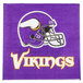 A purple 2-ply napkin with a Minnesota Vikings football helmet and text.