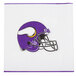 A white Creative Converting Minnesota Vikings luncheon napkin with a helmet on it.