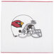 A Creative Converting Arizona Cardinals luncheon napkin with a helmet on it.