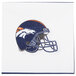 A white 2-ply luncheon napkin with a Denver Broncos helmet and face mask design.