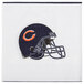 A Creative Converting Chicago Bears luncheon napkin with a Chicago Bears helmet on it.