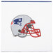 A white Creative Converting luncheon napkin with a New England Patriots helmet on it.