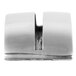 A stainless steel Clipper Mill table card holder with a single wave shape.