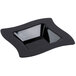 A black square Fineline Wavetrends plastic bowl with a curved edge.