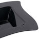 A black plastic bowl with a curved edge.