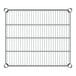 A Regency chrome metal grid shelf with metal rods.