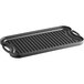 A black rectangular grill pan with handles.