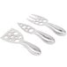 A group of three Franmara stainless steel cheese utensils including a fork and two knives.