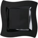 Fineline Wavetrends 109-BK 9 1/2" Black Plastic Square Plate - 10/Pack Main Thumbnail 2