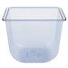 A clear plastic San Jamar tray with a clear lid.