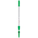 A white and green Unger telescopic pole with a green and silver ErgoTec locking cone handle.