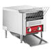 An Avantco commercial conveyor toaster with a red handle.