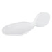 A white porcelain spoon with a spoon on it.