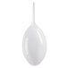 A CAC bright white porcelain spoon with a long handle.