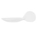 A white porcelain spoon with a spoon design on the handle.